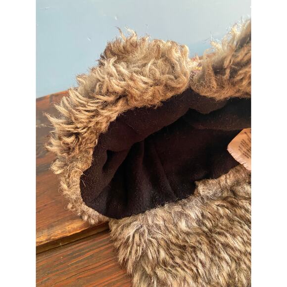 Thick Brown/Red Fleece Lined Winter Hat w/Ear Flaps sz OS (Unisex) - Picture 9 of 9